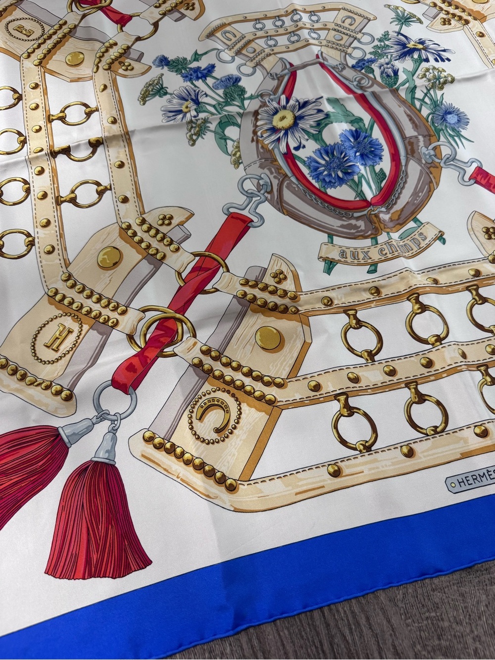 Hermes Aux Champs Carre Silk Scarf - Picture 7 of 8